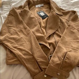 Fashion Nova tan cropped corduroy jacket
